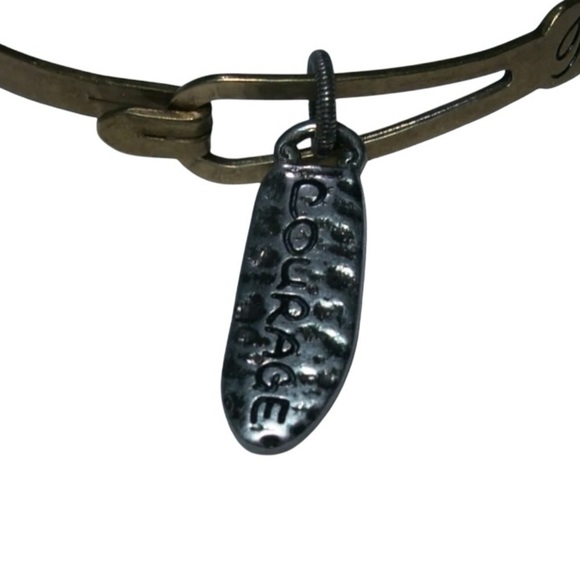 BRIGHTON Gold & Silver Tone Charm Bangle Bracelet Courage Life 0860 - Picture 6 of 8